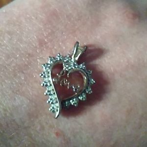 Love Heart pendant.  Gold plated diamond accent